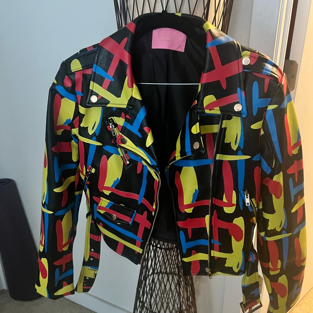 Vibrant Multicolor Leather Jacket